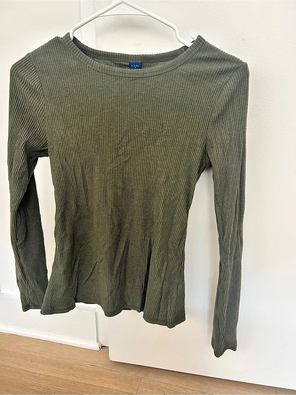 Old Navy Plush Ribbed Long-Sleeve Tee Green Size Small